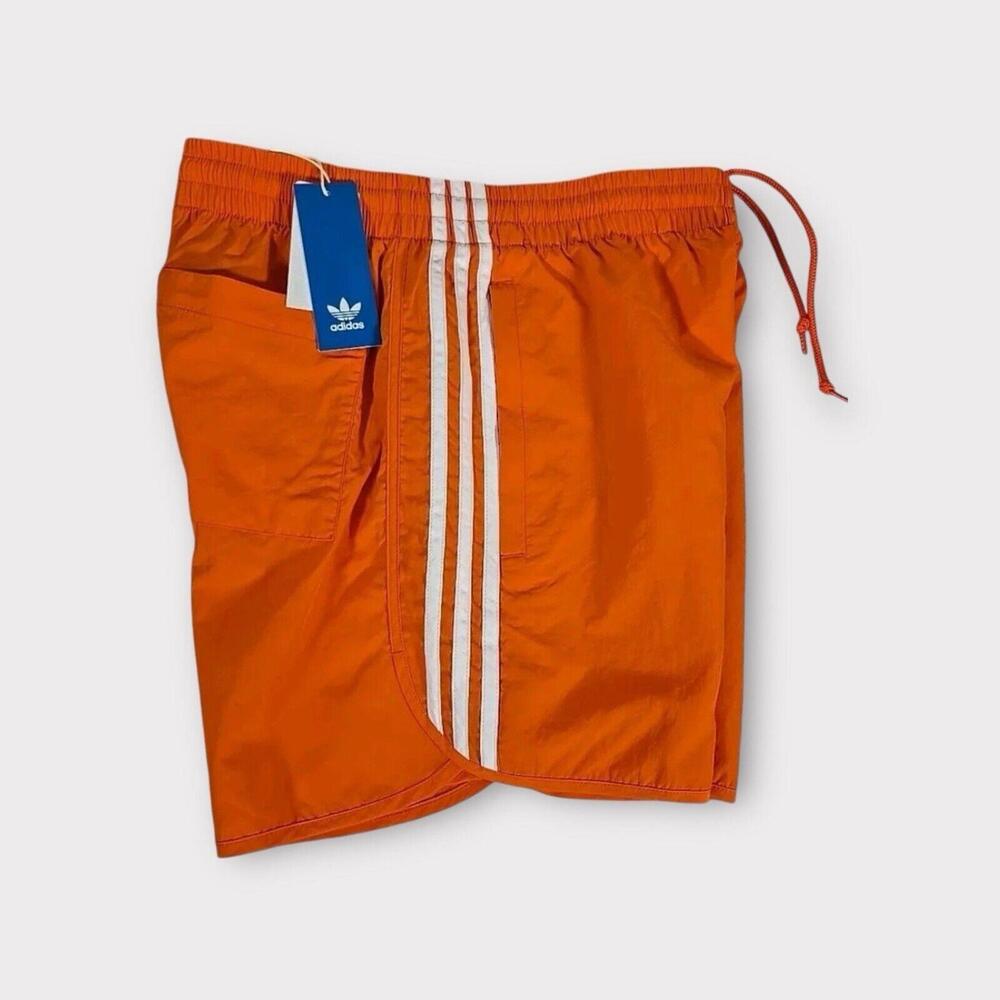 Adidas Originals Sprinter 3 Stripe Trefoil Men’s Orange XS Shorts New Sportswear - Picture 2 of 5